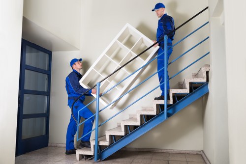 Commercial moving team planning a business relocation in Frognal