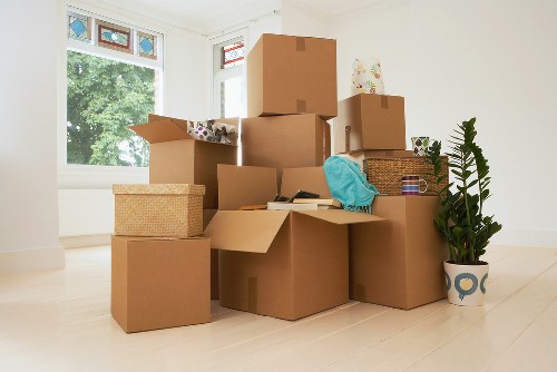 Boxes and furniture being loaded for a local move in Frognal